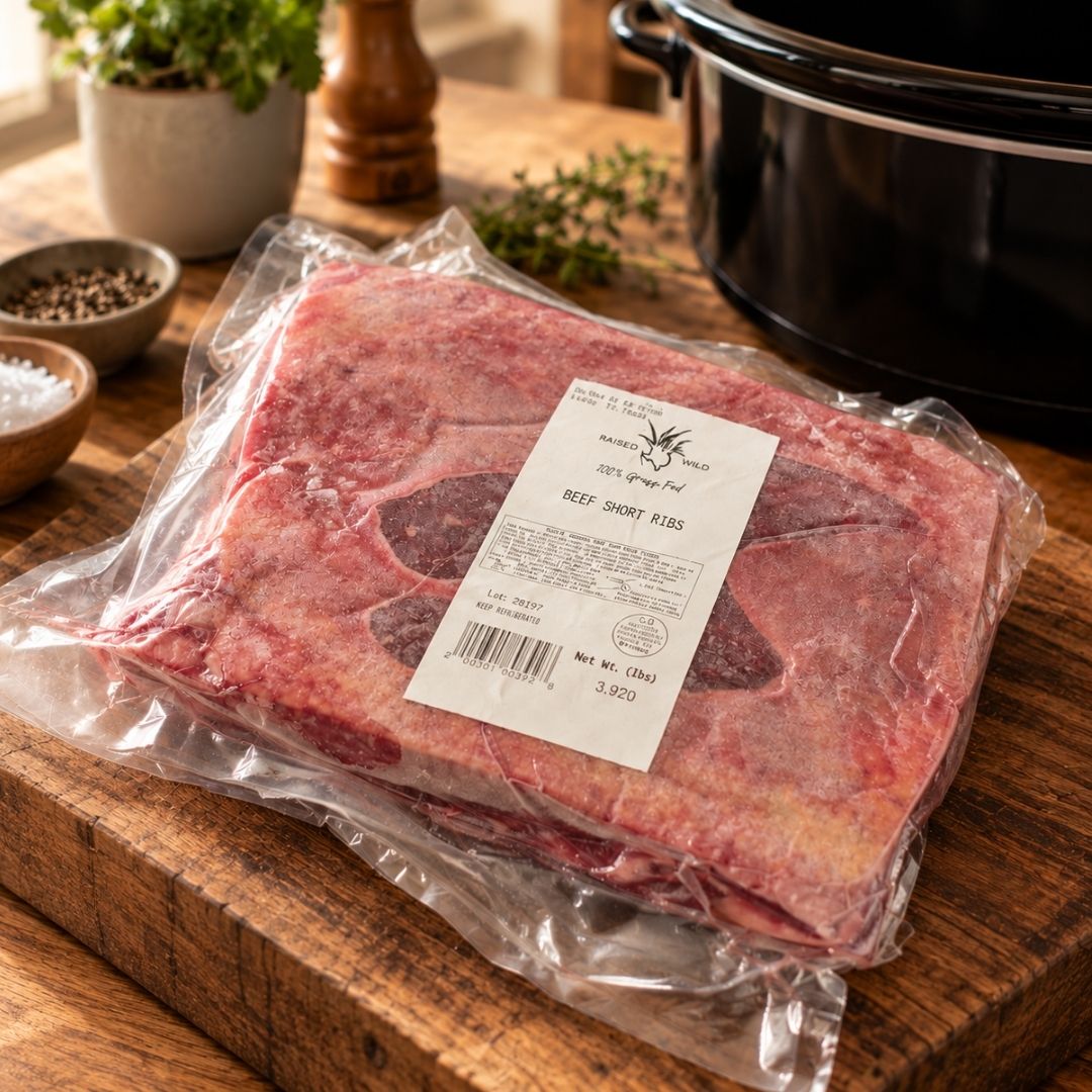 Beef short ribs from Raised Wild Texas